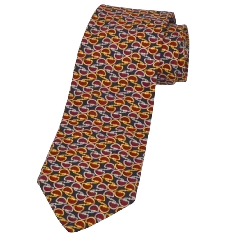 Brooks Brothers Makers All Silk Men’s Tie Burgundy Black Grey Gold Made in USA